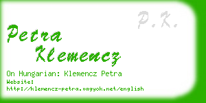 petra klemencz business card